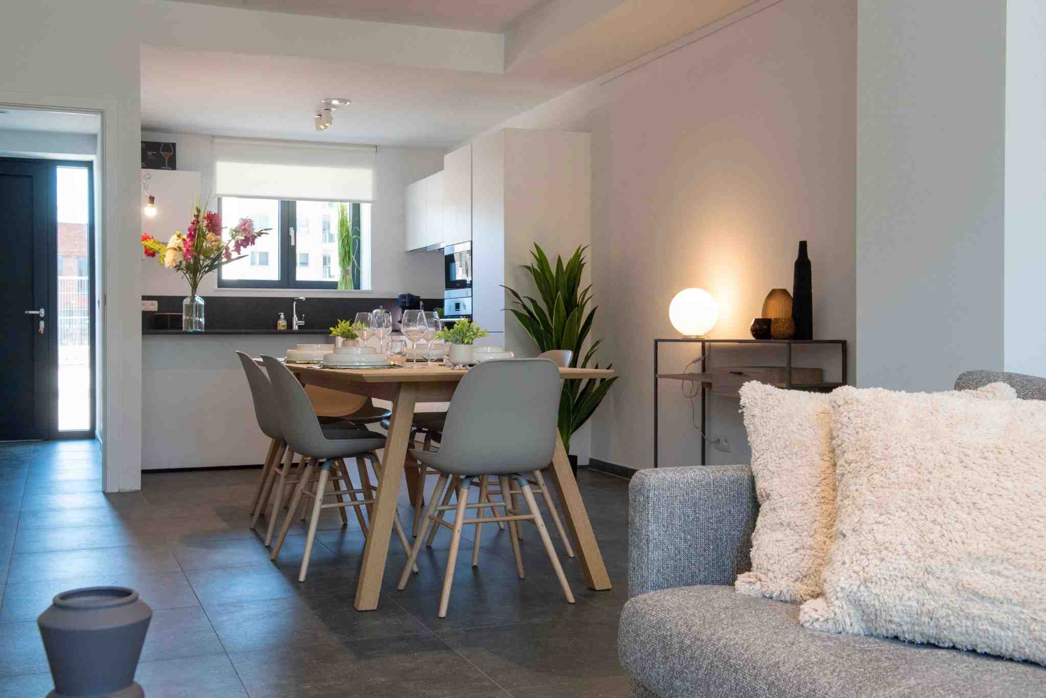 Salon salle à manger maison écoquartier coronmeuse